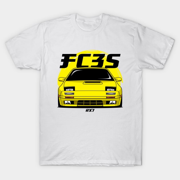 Yellow FC RX 7 T-Shirt by GoldenTuners